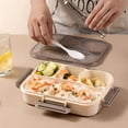 thumbnail image 1 of 100Fens Compartmentalized Sealed Bento Box Work Lunch Box Portable Easy High Appearance Lunch Box with Cutlery, 1 of 6