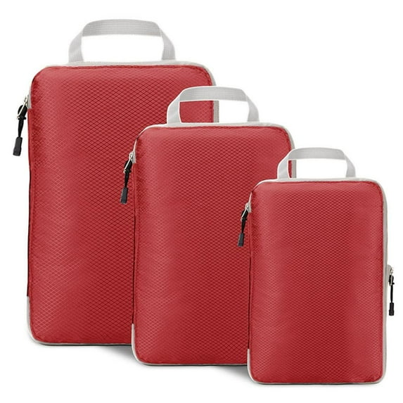 100Fens Compression Packing Cubes For Suitcases Travel Essential 3 Pcs Expandable Travel Bags Organizer For Luggage