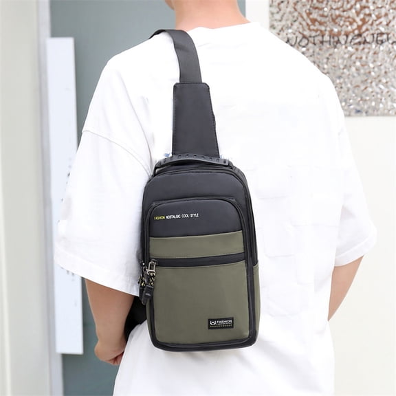 100Fens Crossbody Bag Men'S Watertight Material Chest Bag Multifunctional Sports Outdoor Leisure Shoulder Backpack Messenger Bag
