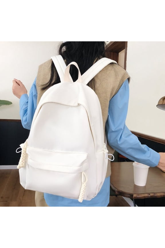 Cute Aesthetic Backpack Y2K Simple Solid Color Kawaii Backpacks Travel Laptop Backpack Large Capacity