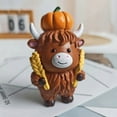 thumbnail image 1 of 100Fens Cute Cow and Turkey Thanksgiving Resin Figurine with Maple Leaves and Pumpkin Decor, 1 of 3