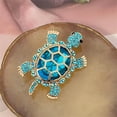 thumbnail image 1 of 100Fens Cute Turtle Brooch Pin Crystal Rhinestones Green Marine Animals Lovely Lapel Pin Dress Accessories Corsage for Hat Bag Gold Tone Great Gift for Wife Sisters Friends Daily Wear Dating, 1 of 1