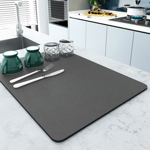 100Fens Dish Drying Mat for Kitchen Counter,Dish Drying Pad with Non-slip Rubber Backed, Hide Stain Anti Absorbent for Kitchen Counter, Drying Mat for Coffee Machine Dish Rack