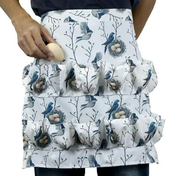 100Fens Egg Apron for Fresh Eggs, Multi Pockets Egg Collecting Apron for Egg Gathering for Apron Chicken Farm Home Apron Duck Goose Quail Eggs, Adult Universal