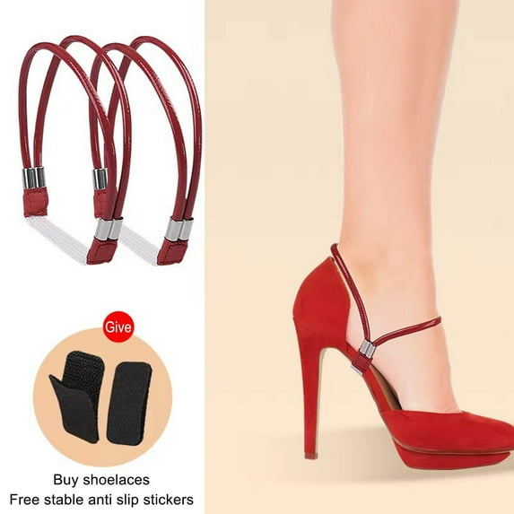 100Fens Elastic High Heels Shoe Straps,Replacement Ankle Straps For Heels,Rhinestone Elastic Shoe Ankle Straps,Antiloose Strap For High Heels