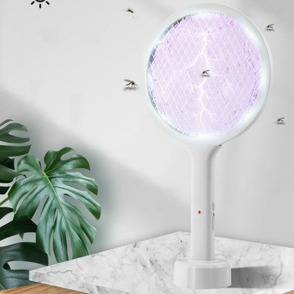 100Fens Electric F-Ly Swatter,M-Osiller 2 In 1 Smart Insect K-Iller With Usb Charging Dock,Powerful Mosquito And Fly K-Iller With 3 Layer Net
