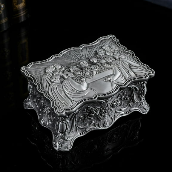 100Fens Elegantmedical Last Supper Rosary Necklace Eucharistic Box Catholic Roman Rosary Case