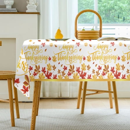 100Fens Fall Thanksgiving Party Supplies Disposable Tablecloths Plastic Tablecloths for Fall Party Decorations and Thanksgiving Party Decorations 1 Pack 87 X 51in