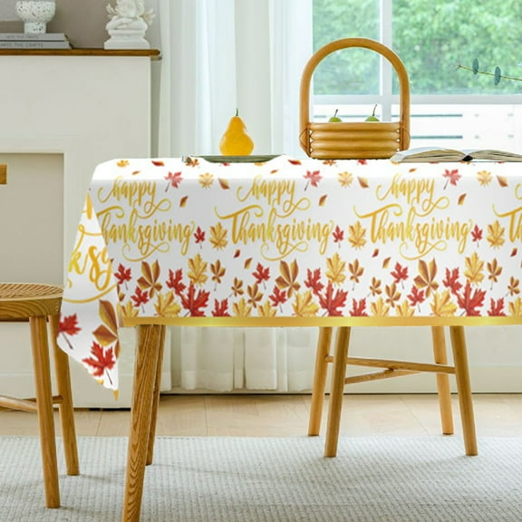 100Fens Fall Thanksgiving Party Supplies Disposable Tablecloths Plastic Tablecloths for Fall Party Decorations and Thanksgiving Party Decorations 1 Pack 87 X 51in