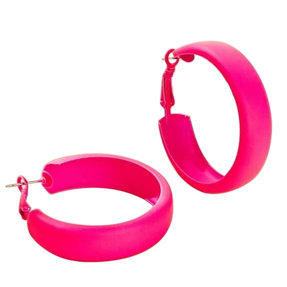 100Fens Fashion Vintage Fluorescent Paint Lacquered Ear Hoop Multicolor Earrings