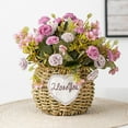 thumbnail image 1 of Flower Basket Arrangement Simulated Flowers Mother's Day Easter Valentine's Day Home Wedding Decor, 1 of 7
