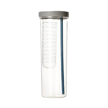 100Fens Fruit Infuser Water Bottle, Foldable Straw Water Bottle, Water Bottle with Straw, Simply Modern Water Bottle LeakProof & Shatter-Proof for Indoor & Outdoor