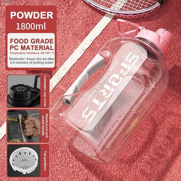 100Fens Goal Large Water Bottle with Handle BPA Free Leakproof Motivational Big Sports Capacity Drink Jug