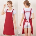 thumbnail image 1 of 100Fens H Back Style Apron With Pocket For Women Men Adjustable Large Size Comfortable Kitchen Home Cooking, 1 of 6