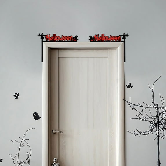 100Fens Halloween Door Frame Decorations Door Corners Window Corners Spider Webs Ornaments Ghost Festival Home Decorations Bats Pumpkins Corner Stickers