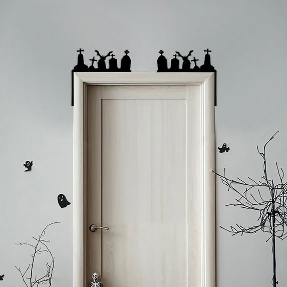 100Fens Halloween Door Frame Decorations Door Corners Window Corners Spider Webs Ornaments Ghost Festival Home Decorations Bats Pumpkins Corner Stickers