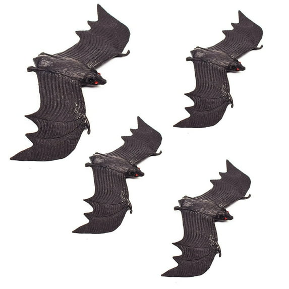 100Fens Halloween Hanging Bats Decorations,Creepy Flying Rubber Bats Decor for Outdoor & Indoor, Realistic Looking Spooky Bats for Halloween Party Supplies Prank Toy Festival Decoration
