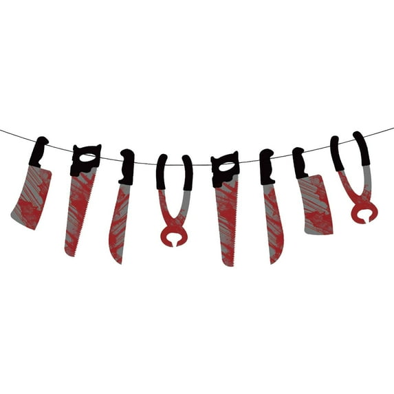 100Fens Halloween Horror Decoration Knife Pull Flag Knife String Halloween Ambience Decoration