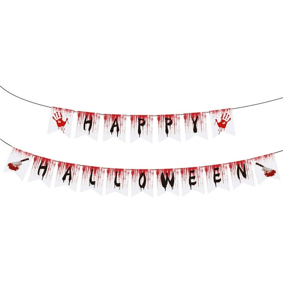 100Fens Halloween Horror Decoration Knife Pull Flag Knife String Halloween Ambience Decoration