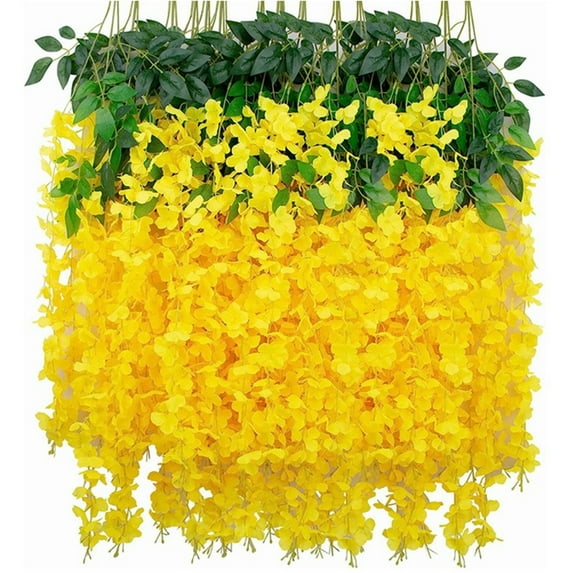 100Fens Hanging Flowers Fashion Household Violet Wall Hanging Violet Artificial Flower Decoration Simulation Wall Hanging Garland Flowers Fake Silk Orchid