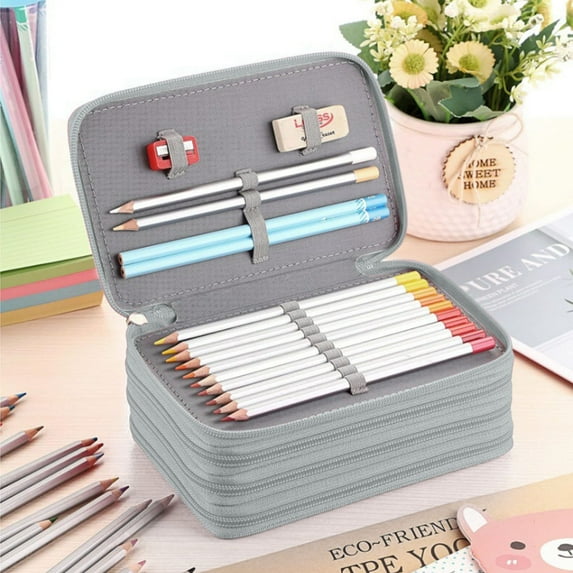 100Fens High Capacity Zipper Pens Pencil Case Multi-Functional Stationery Pouch 72 Slots Colored Portable Pencil Bags With 2 Removable Sleeves