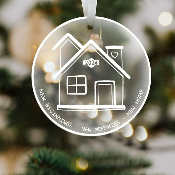 100Fens House Warming Gifts New Home, New Home Ornament 2024, Housewarming Gifts for New House, House Warming Gift for Women, Couple, homeowners,New Home Gift Ideas,Acrylic New Home Ornament 2024