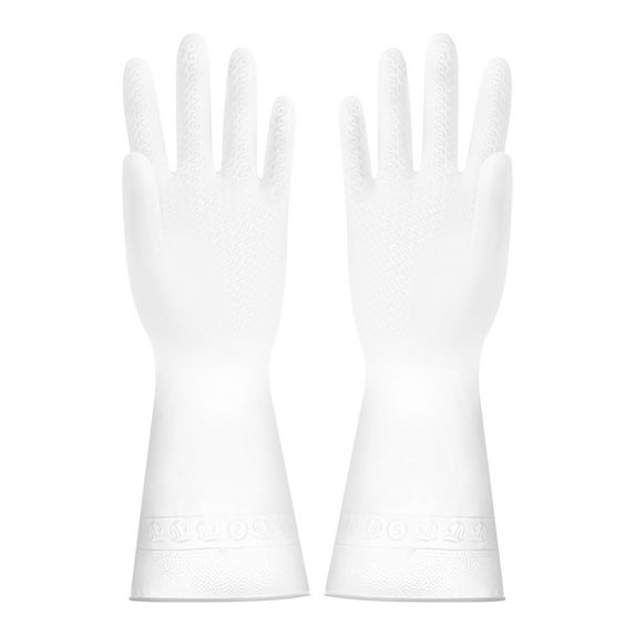 100Fens Housework Cleaning Gloves Plastic Durable Dishwashing Gloves Rubber Latex Kitchen Cleaning Brush Pot Laundry Gloves