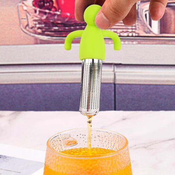 100Fens Human Shaped Tea Filter Tea Making Machine Stainless Steel Tea Glass Tea Making Machine Tea Filter Creative Tea Glass