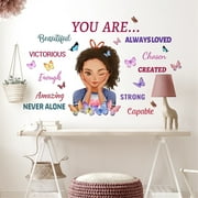 100Fens Inspiring Quote Wall Decals for White Girls,Positive Decorations,Inspiring Wall Decals for Women'S Rooms,Bedroom Decorations for Teenage Girls