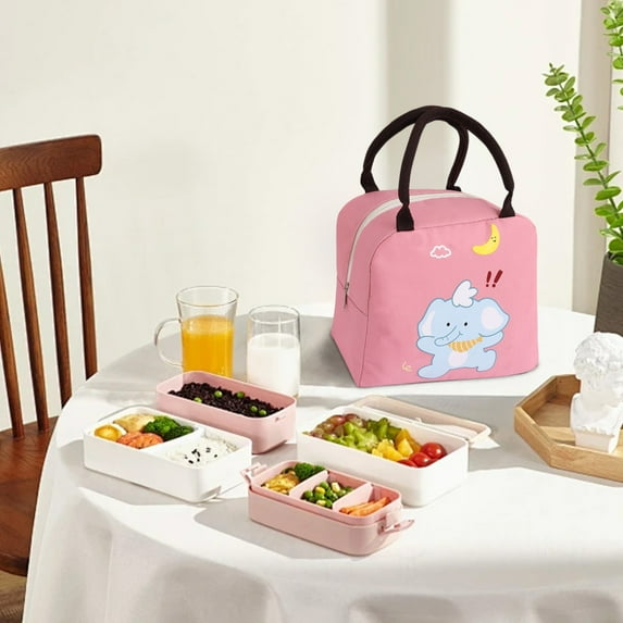 100Fens Insulated Lunch Bags Bento Bags Cute Lunch Tote Bag Small Cooler Bags Waterproof Cartoon Lunch Box Bag for Work Picnic