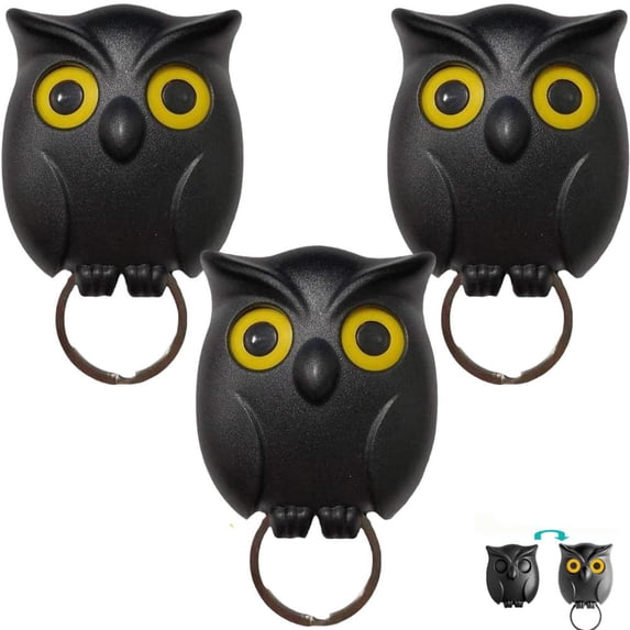 100Fens Key,Owl Shape Magnetic Organizer Hook - Wall Mounted Keychain Hanger - Novelty Friendship Key Hanging Ring - For Home Decor Show