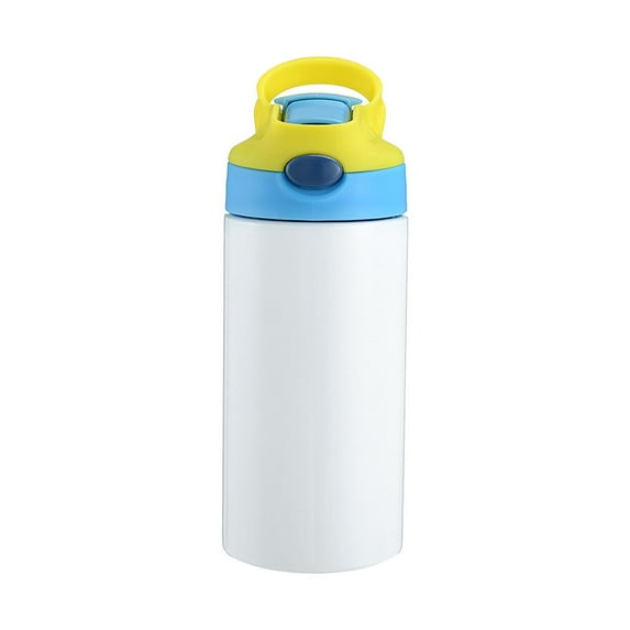 100Fens Kids Sublimation Tumbler,12oz Sublimation Water Bottle Blanks,Straight Stainless Steel Todder Sippy Cup,Double Wall Insulated Sippy Tumbler with Handle,Shrink Films,Leak Proof