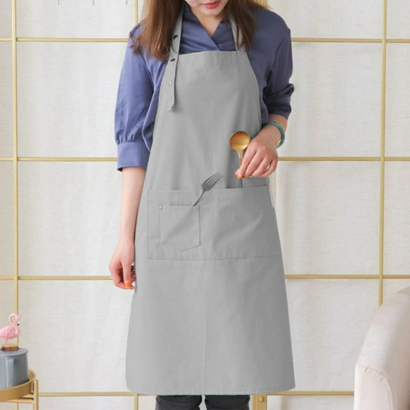 100Fens Kitchen Apron Waterdrop Resistant Cotton Apron with adjustable Aprons for Women with Pockets Cooking Apron