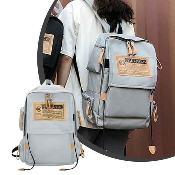 100Fens Large Capacity Canvas Backpack Travel Mountaineering Bag Unisex Middle And High School Student Schoolbag Computer Bag for Students