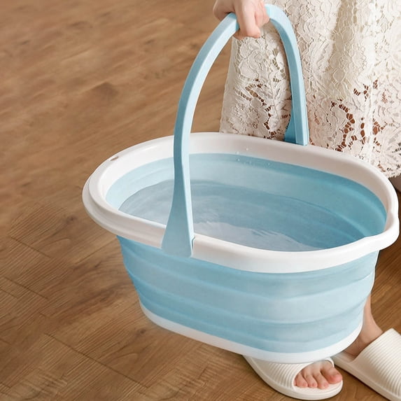 100Fens Large Mop Bucket With Handle For House Cleaning,Space Saving Outdoor Multiuse Foldable Water Pail For Camping,Fishing