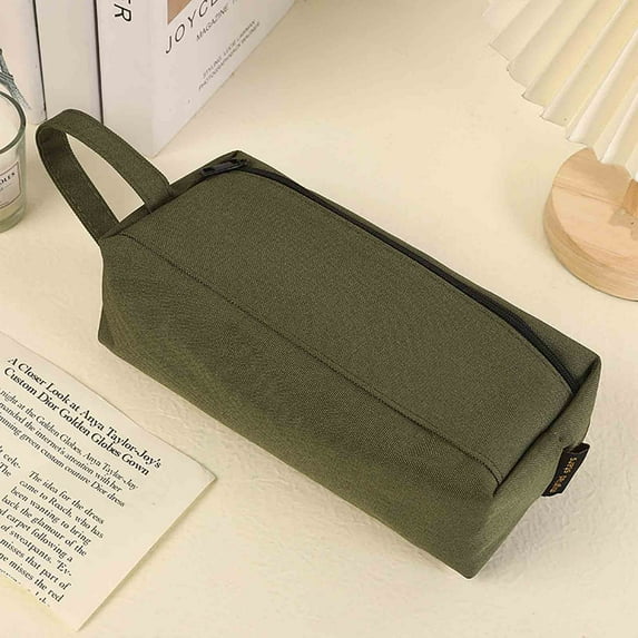 100Fens Large-capacity Pencil Case Simple Color Student Stationery Storage Pen Bag Pencil Case Student Oxford Cloth Stationery Bag