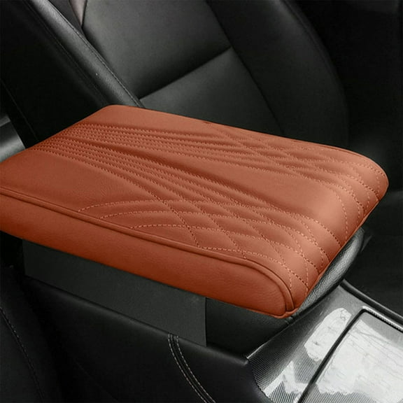 100Fens Leather Car Armrest Box Pad Car Center Console Cover - Armrest Box Mat, Memory Foam Leather Armrest Cover for Car, SUV/Truck/Vehicle Armrest Mat
