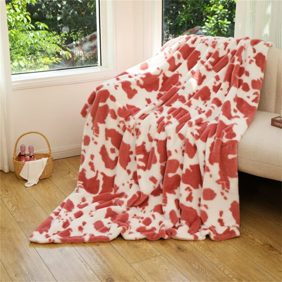 100Fens Leopard Print Contrasting colors Wool Fabric Blanket, Super Hairless, Hairless, Luxurious Flannel Blanket, Lightweight Microfiber For Sofas Or Beds