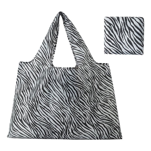 100Fens Lightweight Portable Foldable Shopping Bag,Large Capacity Print Tote Bag,Reusable Shoulder Bag For Women