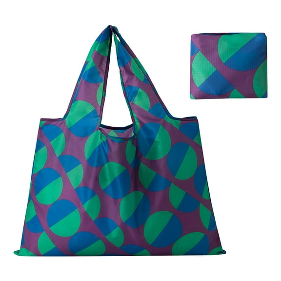 100Fens Lightweight Portable Foldable Shopping Bag,Large Capacity Print Tote Bag,Reusable Shoulder Bag For Women