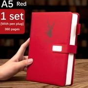 100Fens Lined Journal Notebook - A Wide Ruled Paper - Hardcover Leather Journal for Women, Men - Notebooks for Work, Writing, School
