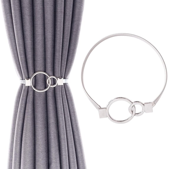 100Fens Magnetic Curtain Tiebacks,1Pc Twisted Knot Drape Holdbacks For Home And Office,Curtain Buckles With Woven Rope For Decoration