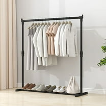 100Fens Metal Rolling Clothing Rack Adjustable Freestanding Garment Organizer, Space-Saving Design for Home, Closet, Office, or Retail,Black
