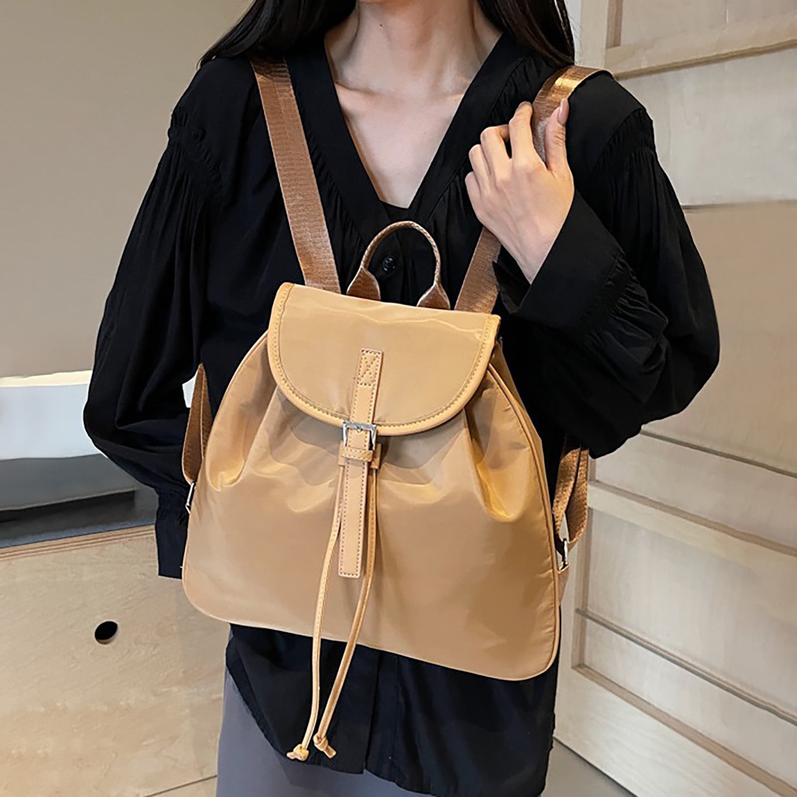 Jessica Simpson Mini Drawstring Magnetic Flap Backpack for Women Teens and Girls for Work School Recreation Commuting Traveling in Black Blossoms Walmart