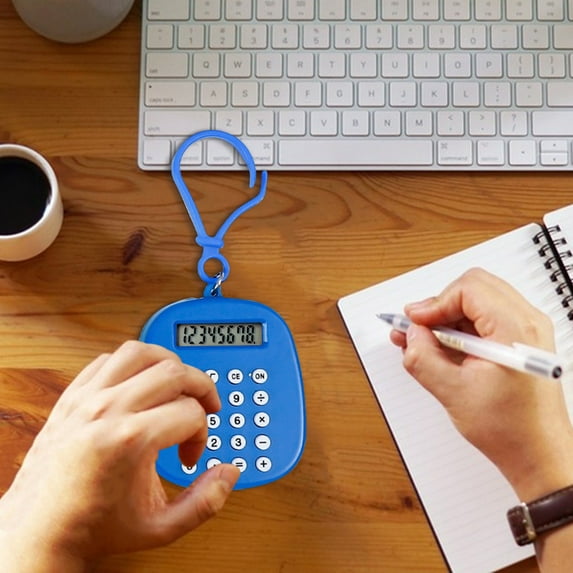 100Fens Mini Calculator 8-digit Silent Portable Keychain Small Computer