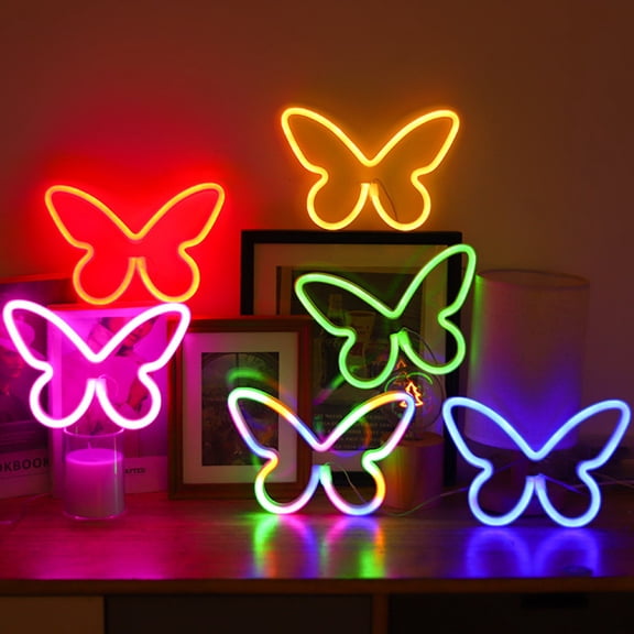 100Fens Neon Signs Led Neon Night Light Usb Or 3-Aa Battery Powered Neon Lights Wall Sign Room Decor Decor For Girls Bedroo