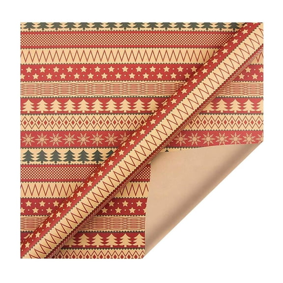 100Fens New Christmas Kraft Paper Wrapping Paper Christmas Gift Wrapping Paper Diy Set