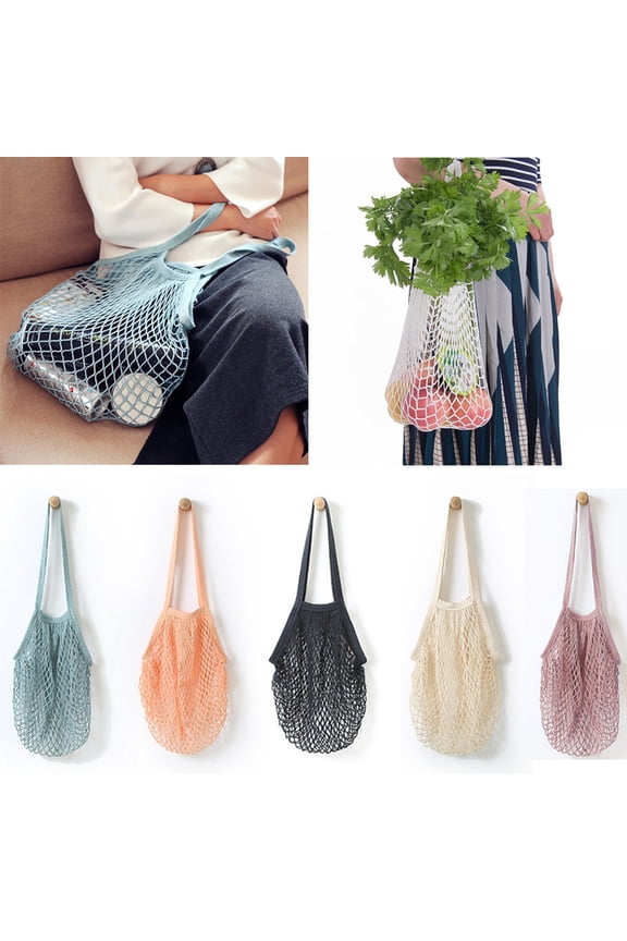 Newly Durable Fruit String Grocery Shopper Cotton Tote Mesh Woven Net Shoulder Bag
