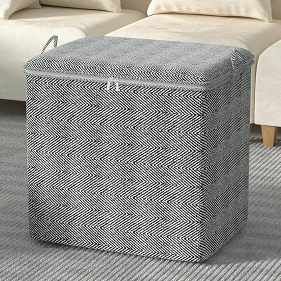 100Fens Non-woven Zipper Storage Bag Moving Quilt Storage Basket Travel Large-capacity Clothing Storage Bag