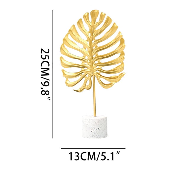 100Fens Nordic Metal Turtle Leaf Furnishing Gold Leaf Crafts Desktop Abstract Sculpture